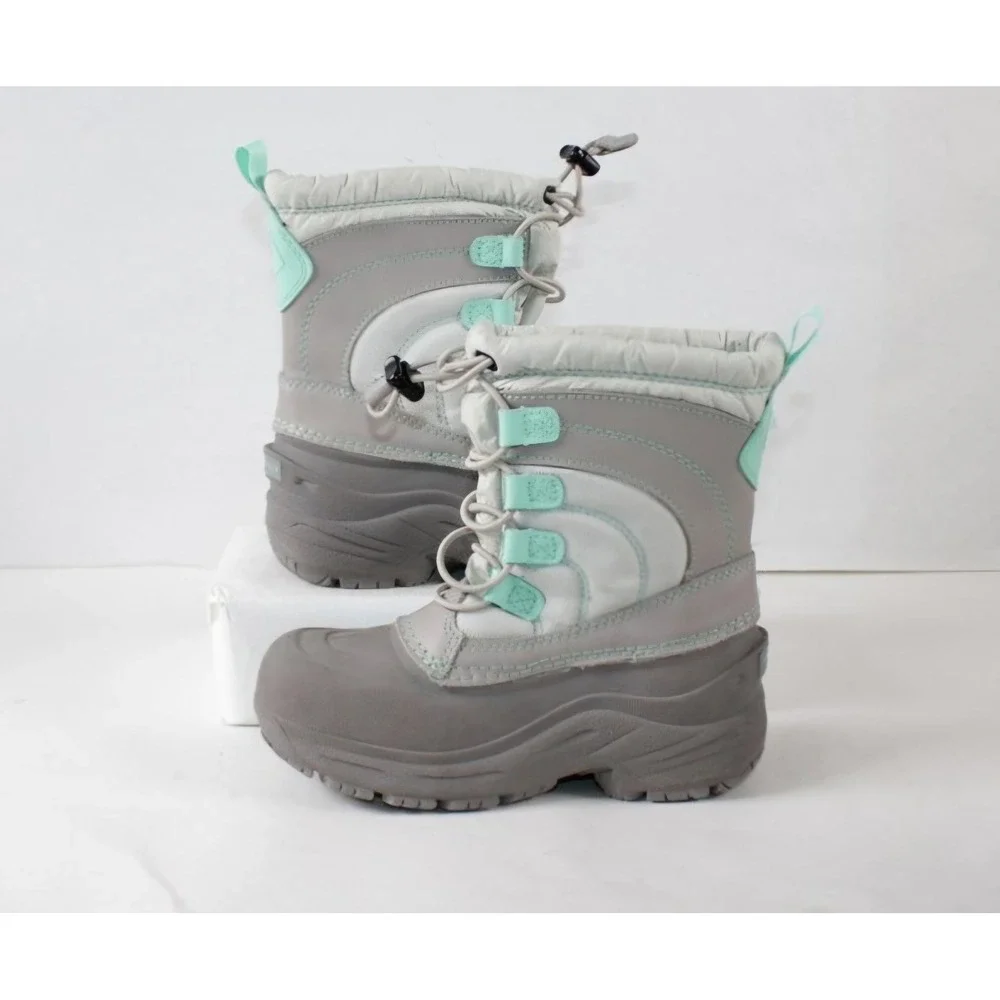 THE NORTH FACE Kids Winter Boots Gray‎ Mint Size 13 Waterproof Insulated